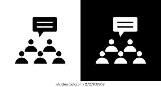 Icono de opinión pública Ilustración vectorial plana. Símbolos negros simples
