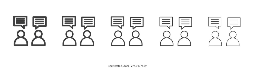 Icono de opinión pública en el concepto de trazos lineales