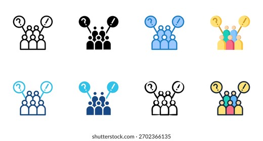 Public opinion icon set multiple style collection 

