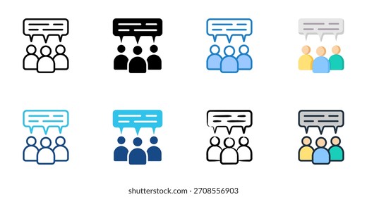 Public Opinion icon set multiple style vector collection 
