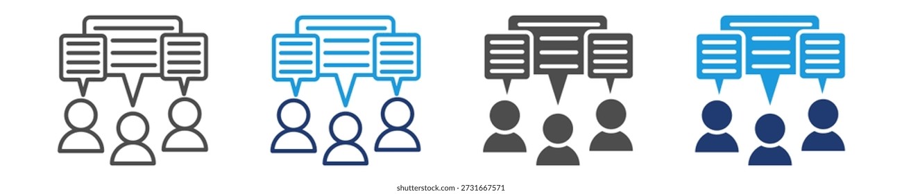 public opinion icon set multiple style
