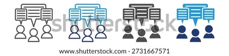 public opinion icon set multiple style
