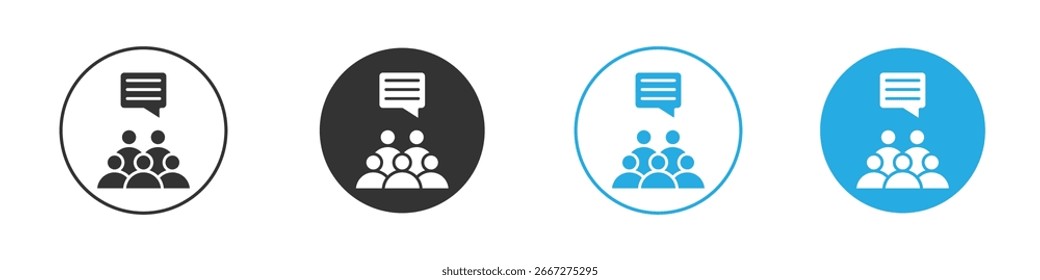 Öffentliche Meinung Symbol, einfache flache Stil, Illustration, Logo Zeichen Symbol Piktogramm Vorlage, für ui oder ux.