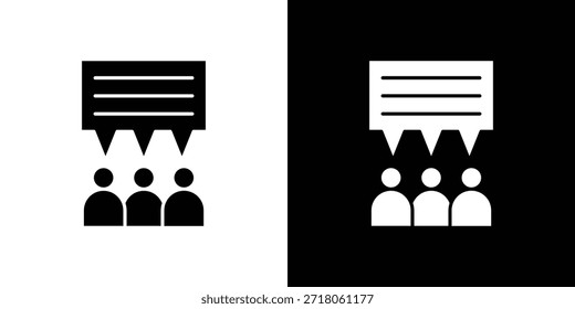 Icono de opinión pública. Pictograma simple de alta calidad. Estilo sólido moderno