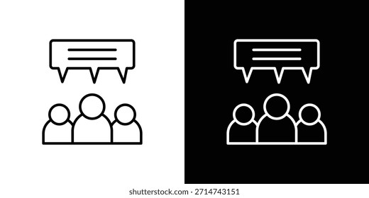 Icono de opinión pública. Iconos de web lineal delgado