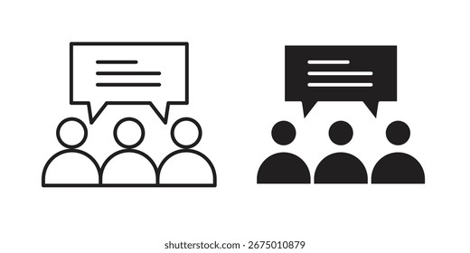 Design vetorial de ícone de opinião pública, perfeito para designs de interface de usuário do site