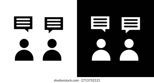 Icono de opinión pública. Ilustración vectorial. Silueta en color negro