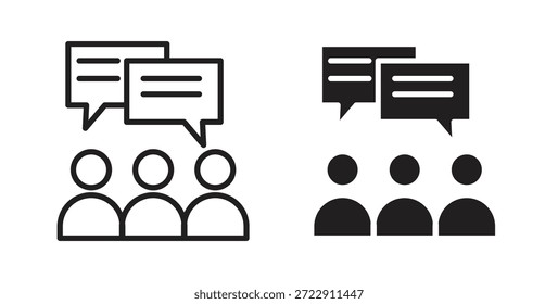 Icono de opinión pública para Web y App. Ilustración vectorial eps