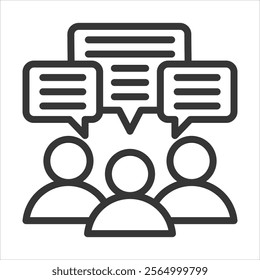 Public Opinion Outline Icon Vector Illustration