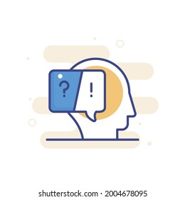 Ilustración del estilo de icono del vector de opinión pública. Símbolo de publicidad y marketing de archivos EPS 10