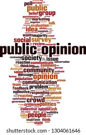 Public opinion word cloud concept. Vector illustration