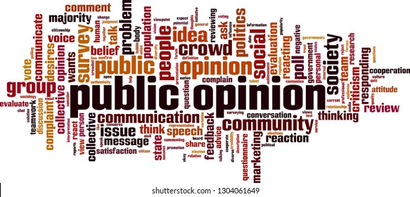 Public Opinion Word Cloud Concept. Vector Illustration