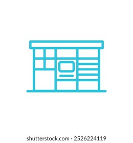 Public, outdoor Smart Parcel Locker. Isolated on white background. 
