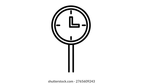 Public park clock on a pole
