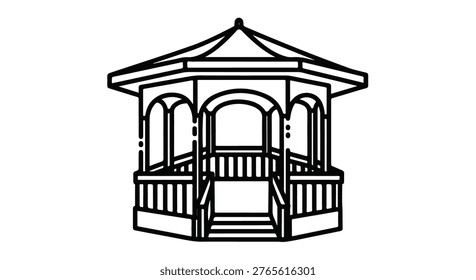 Public park gazebo pavilion