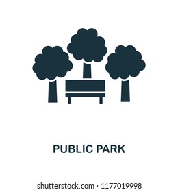 Public Park icon. Monochrome style design from city elements collection. UI. Pixel perfect simple pictogram public park icon. Web design, apps, software, print usage.