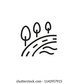 Public park line icon. Road, landscape, summer. Recreation concept. Vector illustration can be used for topics like tourism, nature,