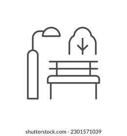 Public park line outline icon