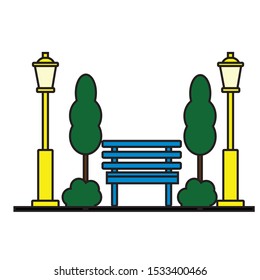 public park vector on white background