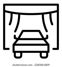 Public parking cinema icon outline vector. Car screen. Air scene