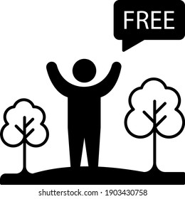 Public Parks reopned after end of Coronavirus Pandemic Concept Vector Glyph Icon Design, New Normal Symbol on White background, 