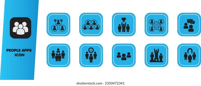public people Apps icon set vector image