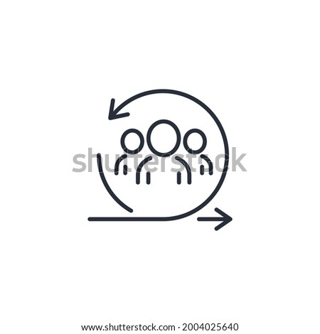 Public perception. Integration of society and transformation. Vector Linear Icon Isolated on White Background.