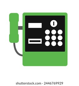 Public phone icon. Pay phone icon. Vector.