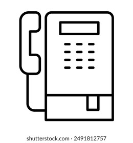 Icono de teléfono público en Diseño gráfico de Ilustración vectorial de estilo de línea fina 