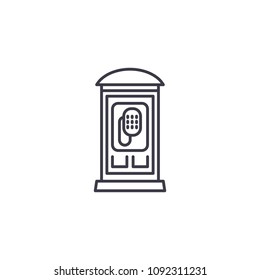 Public phone linear icon concept. Public phone line vector sign, symbol, illustration.