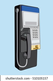 Public phone. Pay phone. Isolated vector illustration