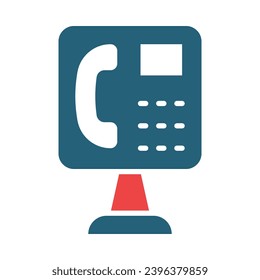 Public Phone Vector Glyph Two Color Icons For Personal And Commercial Use.
