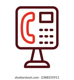 Public Phone Vector Thick Line Two Color Icons For Personal And Commercial Use.
