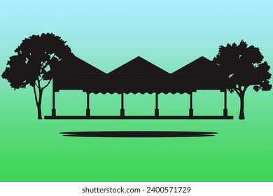 Public place art vector illustration.