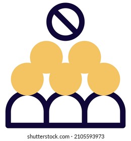 Public place gathering to be avoided during Covid situation icon