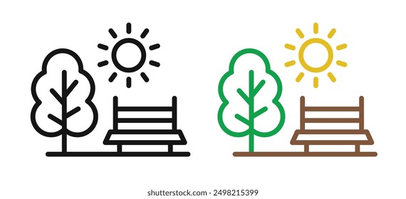 Public place iconicon vector collection in outlined and solid style