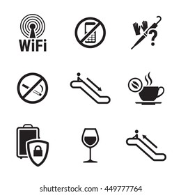 Public places Information signs icons set