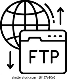 Public and Private FTP Concept, Secure File Transfer protocol Vector Icon Design, Cloud computing and Web hosting services Symbol on White background, File Sharing over the Internet sign