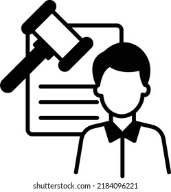 public prosecutor Vector Icon Design, Law Firm and Legal institutions Stock illustration, litigator Concept