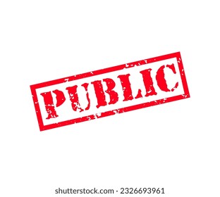 Public red rubber stamp, vector design and illustration.
