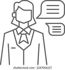 PUBLIC RELATION Business people icons with black outline style
