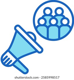 Public Relation Icon Blue Vector Illustration