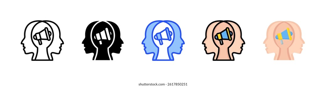 Public Relation Icon Collection With Multiple Styles