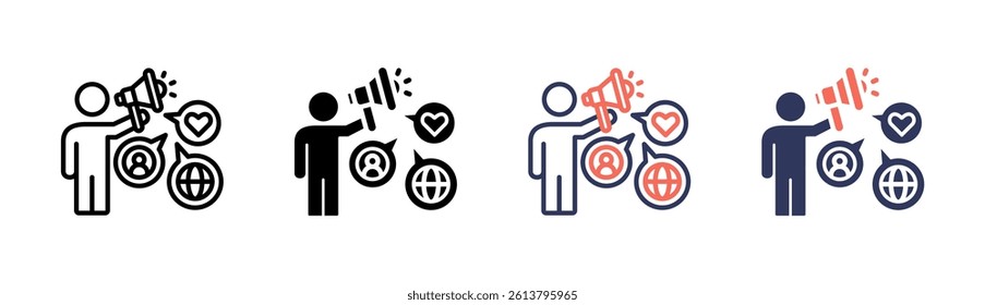 Public Relation Icon Element For Design And Vector