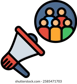 Public Relation Icon Lineal Color Vector Illustration