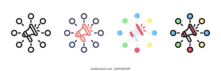 Public Relation icon set multiple style collection