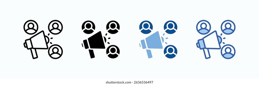 Public Relation Icon Sheet Multiple Style Collection Isolated Vector