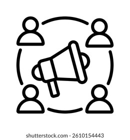 Public Relation Line Vector Illustration On White Background.