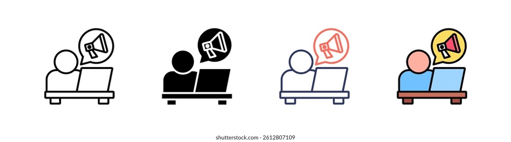 Public Relation Multi Style Icon Set Vector