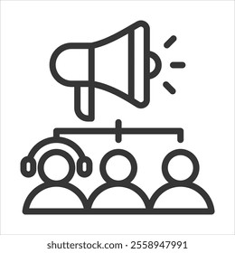 Public Relation Outline Icon Vector Illustration